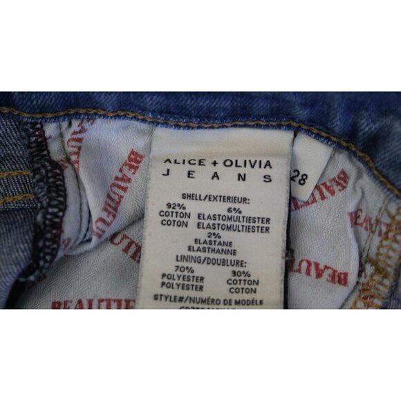 Alice + Olivia Size 28 Beautiful High Rise Seamed Bell Bottom denim Jeans - Picture 6 of 9